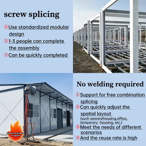 Hình chữ Z 20ft/40ft tùy chỉnh có thể gập lại container nhà lắp ráp nhanh chóng thép di động biệt thự cho cắm trại số lượng lớn Gói phẳng - Product Image 4