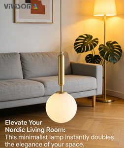 DPS38029 Lampada a Sospensione Moderna Nordica in Rame e Vetro, Facile Installazione, Luce Protettiva per gli Occhi, Ideale per Camera da Letto e Sala da Pranzo - Product Image 2