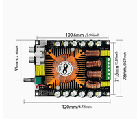 Carte d'amplificateur numérique de classe D haute puissance DA7498E 2.0 Hi-Fi Stéréo 160W*2, prend en charge BTL 220W, amplificateur domestique 12V Mini