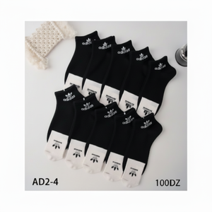 Calzini da donna neri lunghi fino alla caviglia traspirante in Nylon morbido maglia di seta con equipaggio personalizzabile formato stampa a caldo borsa gratuita personalizzabile - Product Image 1