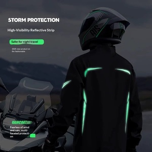 Conjunto de Dos Piezas de Impermeable de Lujo Ligero con Logotipo Impreso, Pantalones y Chaqueta para Adultos, Hombres y Mujeres, Protección Completa para Motocicleta Eléctrica, Lluvia Intensa - Product Image 1