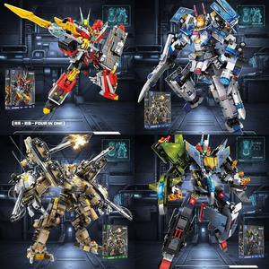 Tendance nationale Mech Tigre blanc <span class=keywords><strong>Dragon</strong></span> bleu Armure sacrée Phoenix Dominant Xuanwu Assemblage magique Modèle Blocs de construction - Product Image 1