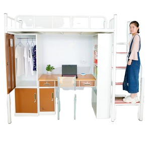 การออกแบบใหม่ล่าสุดวิทยาลัยหอพักนักเรียนโลหะ Apartment <span class=keywords><strong>Loft</strong></span> เตียงโต๊ะ - Product Image 3