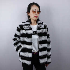 Оптовая продажа, зимняя теплая куртка из Шиншиллы с натуральным кроличьим мехом, большие размеры, женские пальто - Product Image 6