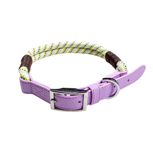Correa ajustable de nailon para perros con patrón de puntos reflectantes y mango acolchado para perros pequeños, estilo sencillo, verde lavanda - Product Image 4