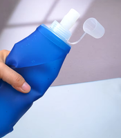 Bouteille d'eau pliable en TPU pour course à pied, marathon, randonnée, cross-country, 500 ml, OEM ODM