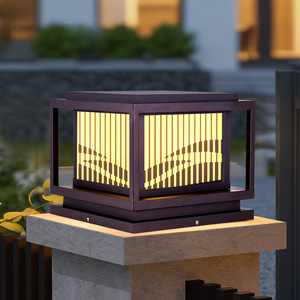 Lampe solaire LED à poteau, étanche, de style chinois moderne, pour jardin, villa, portail - Product Image 2