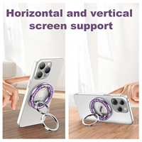 Support de téléphone magnétique flexible en alliage métallique pour femmes avec strass, compatible avec les téléphones et pour une utilisation sur le bureau