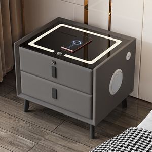 Comodino Moderno Convertibile ed Estensibile con Ricarica Wireless e 2 Cassetti per Appartamenti, Camere da Letto e Hotel - Product Image 2