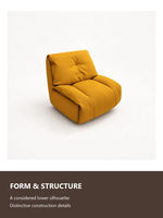 Fauteuil d'appoint moderne en tissu, fauteuil de salon rembourré, siège individuel épais et rembourré pour salon, coin lecture