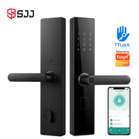 Cerradura Inteligente con Huella Dactilar SJJ, TTLock, App Tuya Opcional, Teclado Táctil, Tarjeta IC RFID, Entrada sin Llave, para Puerta de Madera