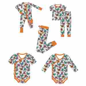 Pijamas <span class=keywords><strong>de</strong></span> Bebé Recién Nacido con Doble Cremallera, Unisex, <span class=keywords><strong>de</strong></span> Bambú Tejido, Cómodos, con Estampado, al por Mayor - Product Image 1
