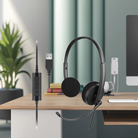 OMFOX KTC109U OEM/ODM Casque binaural pour centre d'appel de bureau Prise USB ENC Réduction du bruit Zoom On- Ear / Over-Ear pour équipes