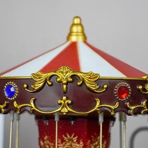 Kerstcarrousel muziekdoos met LED-verlichting en draaifuncties, groothandel, kerstdecoratie voor feestelijke presentatie - Product Image 4