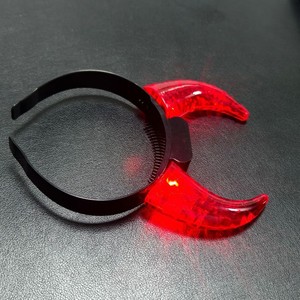 Illuminated Bull Horn <b>Headband</b> Led Light Up <b>Plastic</b> Party Prop For New Year Music Concert Bar Accessory - Product Image 1