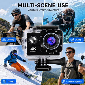 Videocamera Sportiva 4K Ultra HD WiFi Impermeabile fino a 30m, Schermo da 2.0 Pollici, Registratore Video Subacqueo, Supporto Scheda TF, 7 Colori - Product Image 6