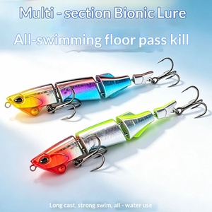 Señuelo de Pesca Multiarticulado de 2 Secciones, Cebo Duro Tipo Minnow Swimbait con Cola Metálica y Anzuelos Triples para Pesca de Lubina en Agua Salada y Ríos (6 Ríos) - Product Image 4