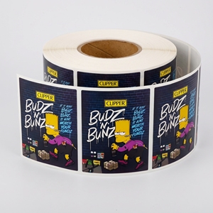Etiquetas de Papel Rectangulares Autoadhesivas Clipper Budz N Bunz, Etiquetas de Embalaje Impresas en Serigrafía Offset Duraderas - Product Image 1