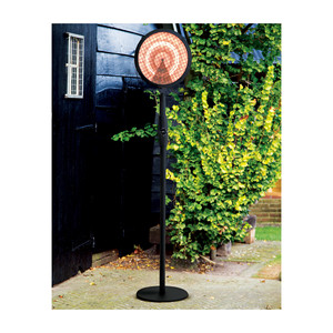 Chauffe-pieds noir, chauffage de terrasse, lampe chauffante extérieure sur pied 1500W, hauteur réglable, utilisation intérieure et extérieure - Product Image 2