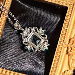 Collana con Ciondolo in Pietra Blu Oceano per Donne, Gioiello Scintillante alla Moda per Uso Quotidiano, Regalo - Product Image 6