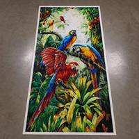 Mosaïque murale artisanale de perroquet de la jungle, design personnalisable pour mur intérieur, salon, résistante à l'eau, écologique