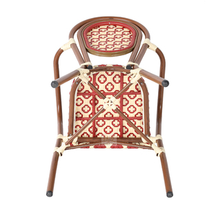 Restaurant Bistro français Fauteuils en <span class=keywords><strong>rotin</strong></span> aluminium Café d'extérieur Chaise en <span class=keywords><strong>rotin</strong></span> Mobilier de jardin - Product Image 4