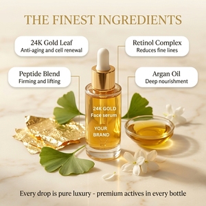 Suero Facial Hidratante de Lujo con Oro 24K, Ácido Hialurónico y Escualano, Reparación de la Barrera Cutánea para Piel Seca - Product Image 4