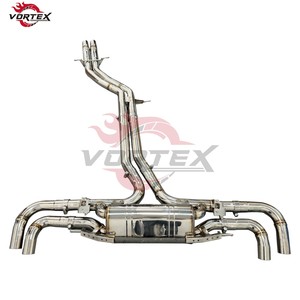 Sistema de Escape Catback Valvetronic Vortex de Alto Flujo en Acero Inoxidable SS304, Acabado Pulido Espejo con Diseño de Escamas de Pez, Sonido Deportivo, Lámina de Acero de 1.5mm para AUDI RSQ8 - Product Image 1