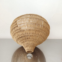 Abat-jour en corde de papier tressée PENGYE à dôme étagé, ouverture large au bas, fait main, naturel, suspension Art Déco, lampe de plafond Ramadan