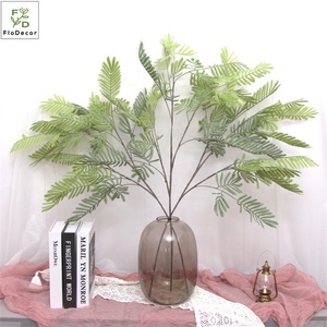 Mimosa de haute qualité, branche artificielle au toucher réel, tige unique, verdure, <span class=keywords><strong>Albizia</strong></span> Julibrissin Durazz. Décoration de mariage, de maison et d'hôtel - Product Image 5