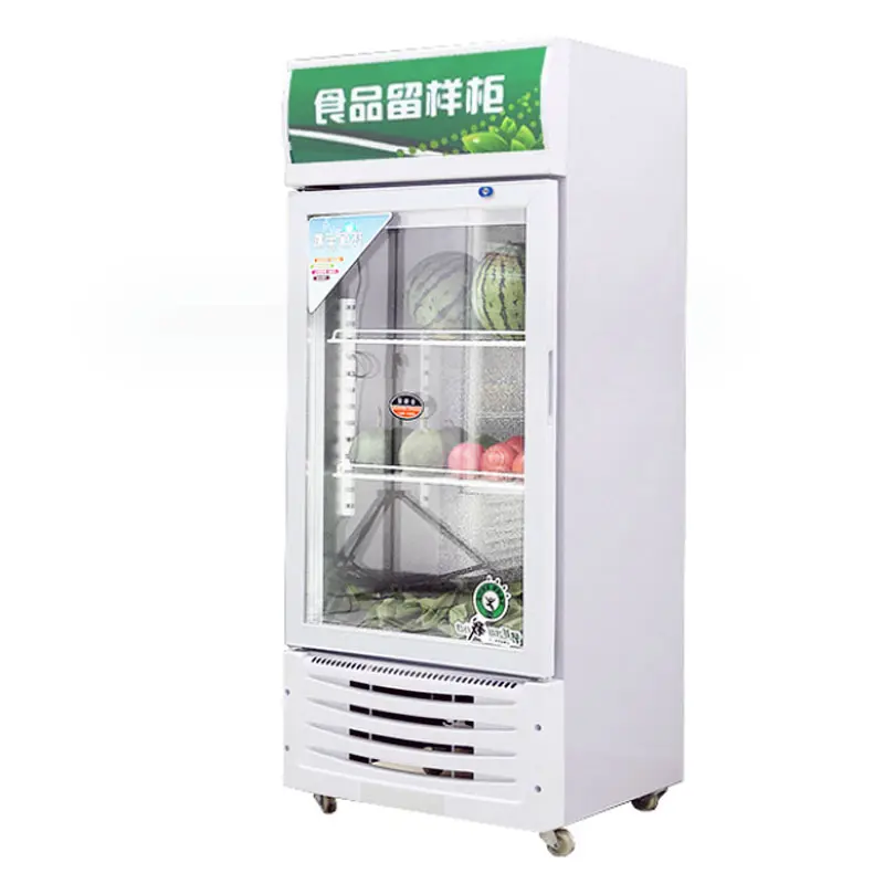 Equipo de refrigeración Puerta de vidrio Muestra de alimentos Enfriador de bebidas Doble tres puertas Congeladores de exhibición vertical comercial