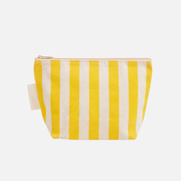 Maßgefertigte Modische Outdoor Damen Reise-Toilettentasche Make-up Beauty-Beutel Frauen Zitronen-Gestreifte Canvas Kosmetiktasche