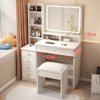 Table de Maquillage Multifonctionnelle Moderne avec Miroir Lumineux et Panneau MDF pour Chambre à Coucher – Fournisseur Transfrontalier pour Usines de Vêtements