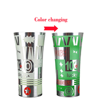 Tasse en aluminium jetable en gros 12oz recycler tasse métal 350ml aluminium bière tasse couleur changeante tasse avec boisson froide