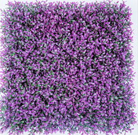 Panneaux décoratifs muraux en herbe artificielle pour l'intérieur et l'extérieur, fleurs violettes, résistants aux UV, plantes artificielles suspendues pour la décoration de mariage