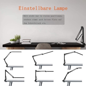 Venta caliente brazo oscilante 10 Nivel de atenuación <span class=keywords><strong>LED</strong></span> lámpara de mesa plegable Lámpara de lectura de cabecera con abrazadera - Product Image 4