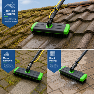 Brosse <span class=keywords><strong>de</strong></span> nettoyage <span class=keywords><strong>de</strong></span> <span class=keywords><strong>toiture</strong></span> robuste en acier au carbone <span class=keywords><strong>de</strong></span> 7 pouces pour l'élimination du mousse et le nettoyage des pavés - Product Image 5