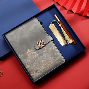 Customizable A5 <b>Notebook</b> and Pen <b>Set</b> Chinese Traditional Style Promotional Leather Portable Gift <b>Sets</b> - Product Image 4