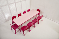Ensemble table et chaises pliantes en plastique coloré et moderne, écologique, pour enfants, idéal pour la gym