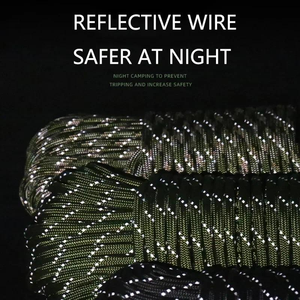 เชือกพาราคอร์ดสะท้อนแสงสำหรับใช้งานกลางแจ้ง 50/100 ฟุต 750 เชือกไนลอน <span class=keywords><strong>4</strong></span> มม. แกน 9 เส้น สายจุดระเบิดประเภท III 15 ม./30.5 ม. เชือกสำหรับตั้งแคมป์และกันลม - Product Image 6