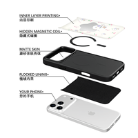 Coque de téléphone AG Feeling Black Edge avec motif étoile dorée et agneau pour iPhone 17, 17 Pro Max, 16 Pro, 15 – Coque magnétique