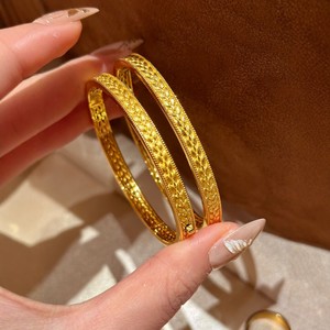 S925 Sterling Silver Gold Plated Wheat Ear <b>Bangle</b> For Women Chinese Retro Style Jewelry Gift - Product Image 3