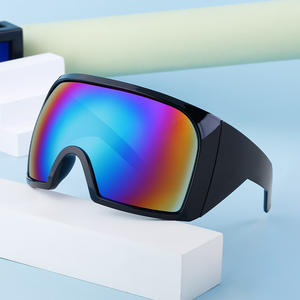 Lunettes de soleil surdimensionnées de style punk unisexe, protection UV400, monture en PC, protection solaire pour les sports de plein air, verres de classe 2 - Product Image 5