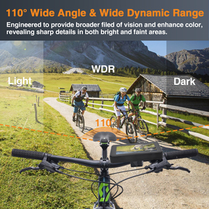 PJAUTO Système de caméra de moniteur de vélo de vue arrière de 4.3 pouces avec caméra de sport DVR pour la sécurité du vélo - Product Image 5