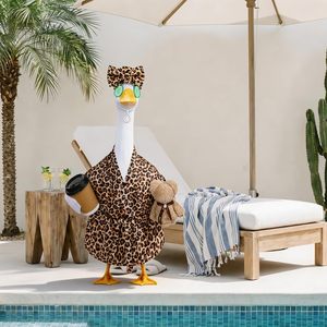Conjunto de disfraz de leopardo de 23 pulgadas para aves de corral, adorable disfraz de leopardo para aves con decoración de taza de café, oso y pepino, y máscara para ojos. - Product Image 5