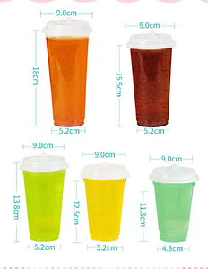 Cangkir plastik sekali pakai, tebal 90mm dengan tutup cetakan injeksi cangkir beku untuk susu teh minuman dingin jus - Product Image 6