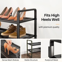 Organizador de Zapatos Metálico Apilable, Expandible y Ajustable con Diseño que Ahorra Espacio para Sala de Estar, Garaje y Entrada