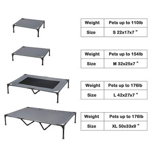 뜨거운 판매 제기 높은 개 침대 접이식 여행 파괴 할 수없는 회색 금속 및 캔버스 개 침대 - Product Image 1
