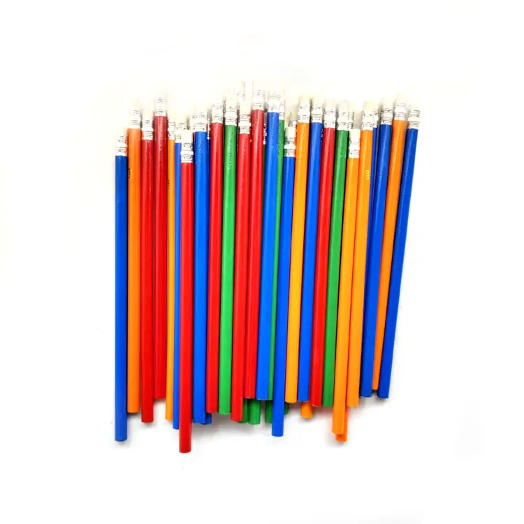 ดินสอไม้ HB ทรงกลมพร้อมยางลบสำหรับสำนักงานและโรงเรียนดินสอไม้ธรรมชาติสำหรับวาดภาพและสเก็ตช์