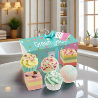 Lot de 6 bombes de bain naturelles pour enfants, formes personnalisées, bombes effervescentes pour le bain, ensemble cadeau de bombes de bain en forme de gâteau